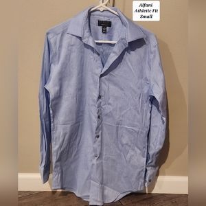 Men Alfani Athletic Fit Small Button Down Shirt